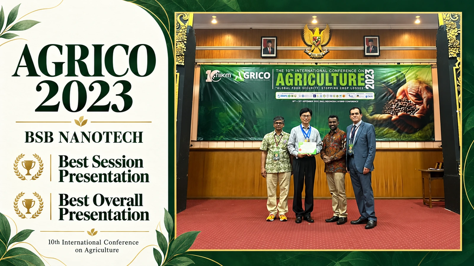 BSB at AGRICO 2023 — Best Session Presentation and Best Overall Presentation