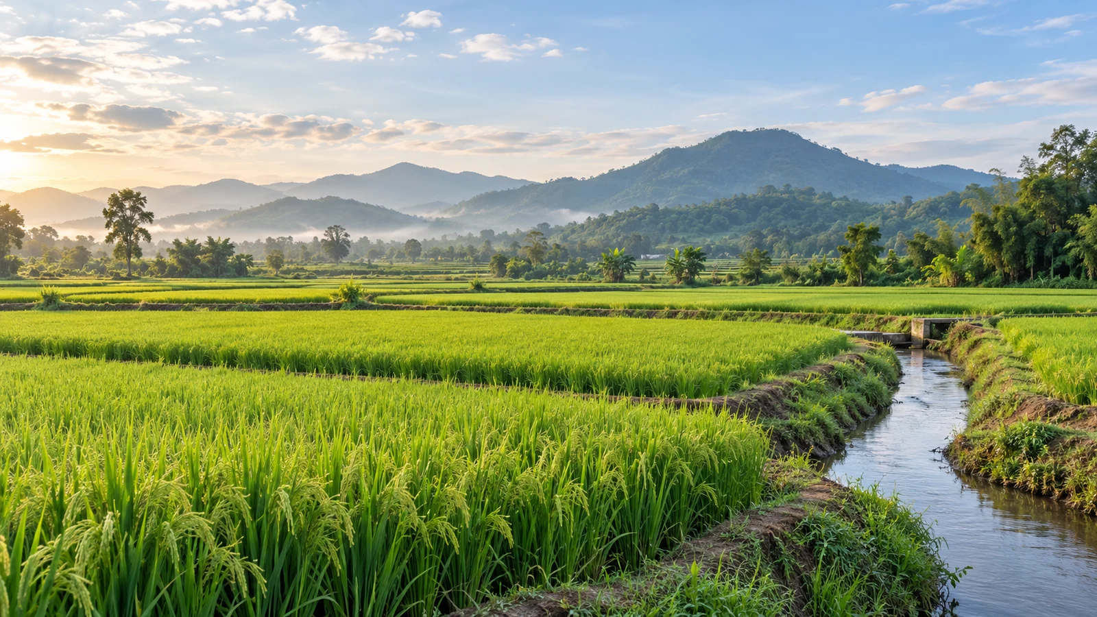 Sustainable rice cultivation — illustration